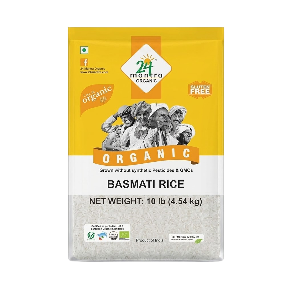 24 Mantra Organic Basmati White Rice 10 lb buy online USA - 1